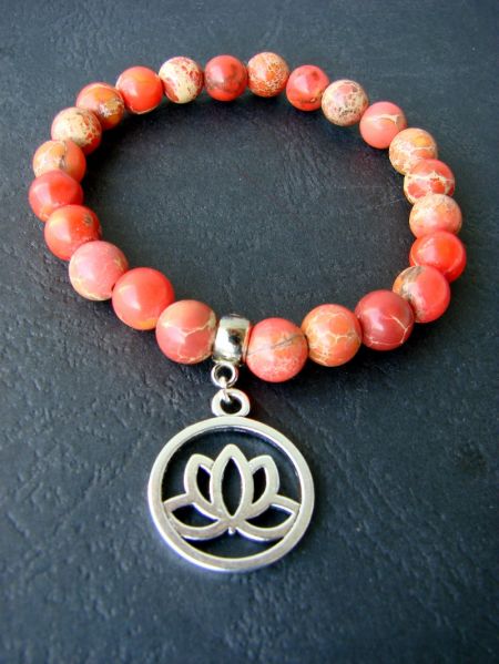 Variscite and Lotus Pendant, Bracelet